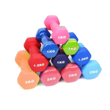 Hot Sale Solid Cast Iron Steel Kilogram Vinyl Coated Plastic Dipping Women kg Neoprene Dumbbells for Women